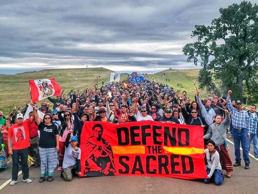 Protestors at Sacred Stone Camp in North Dakota protest the Dakota Access Pipeline. Some concerns are water contamination and disturbance of sacred grounds.