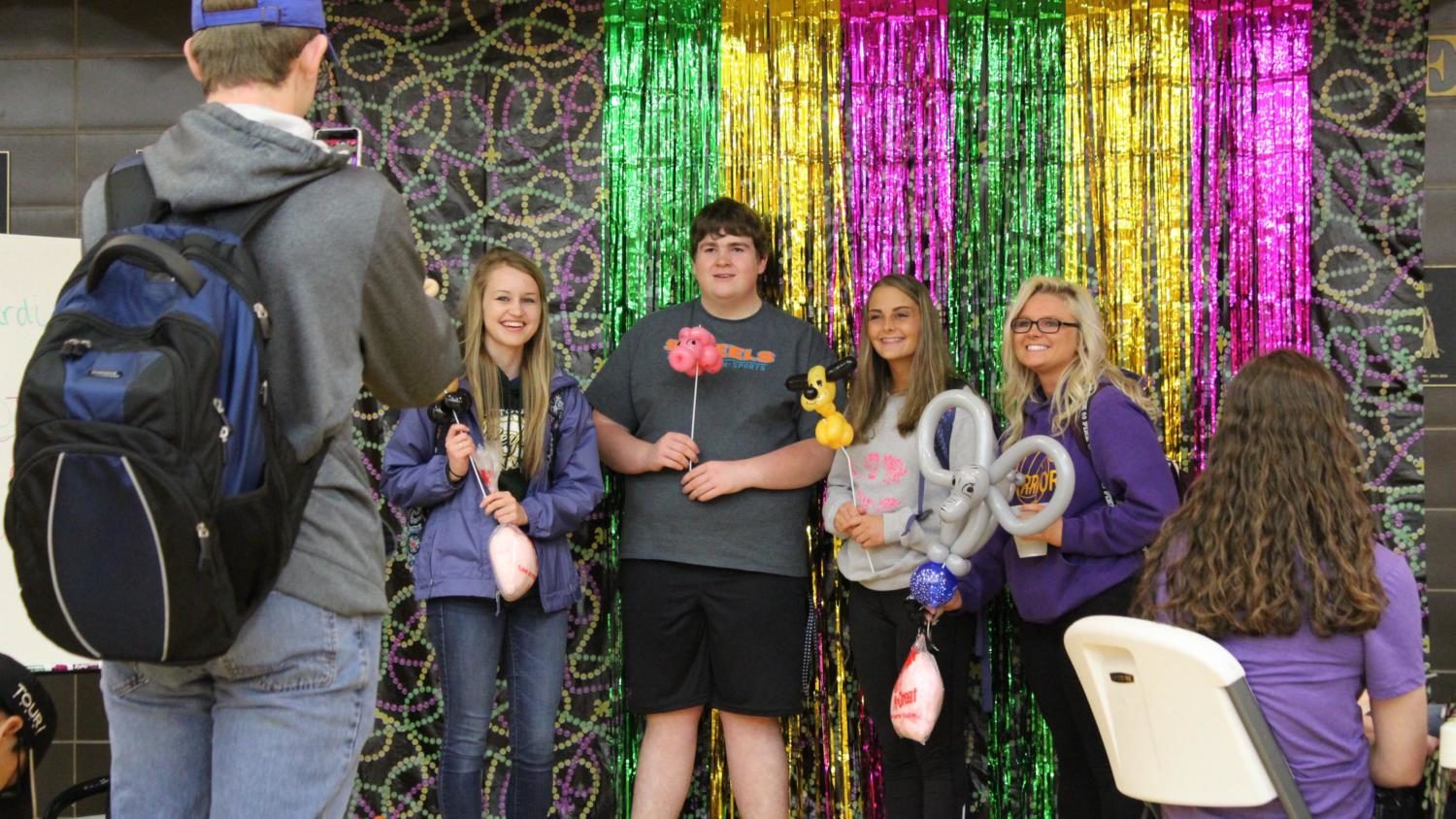 The Spring Carnival offered a Mardi Gras themed photo booth.
