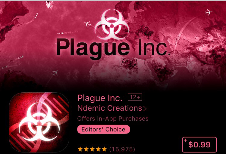 Ever wanted to destroy the world? Plague allows you to do just that, via designing a virus that the player must make not only transmittable but also lethal. It’s strategy based and players race against the clock to take out as many people before ports are closed and a cure is discovered.