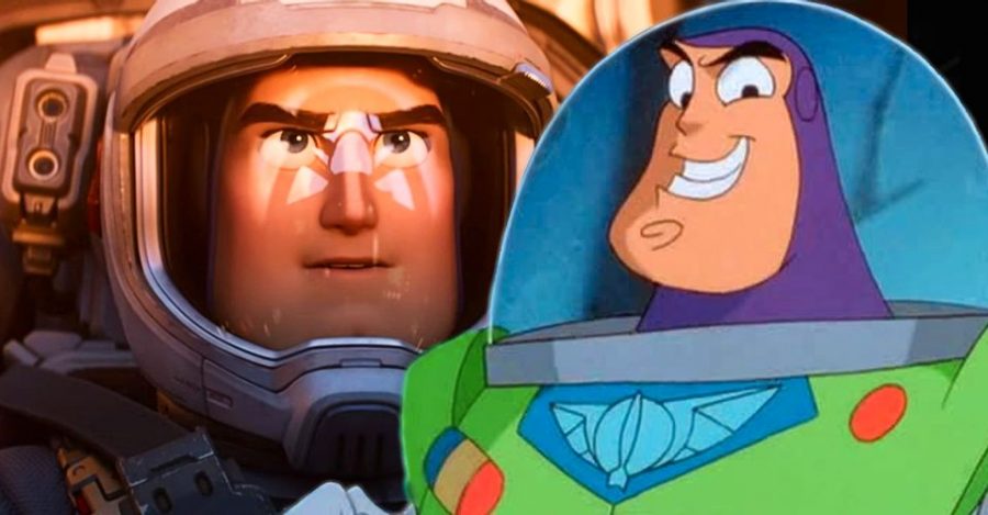 Buzz the Space Ranger from the new Lightyear movie is depicted on the left. On the right is Buzz Lightyear from the 2000s movie Buzz Lightyear of Star Command: The Adventure Begins. Photo via  Screen Rant