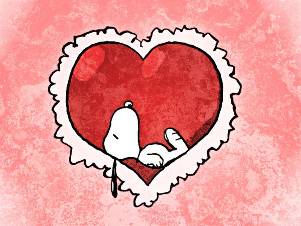 Snoopy lays in the most popular Valentines Day symbol feeling distraught over his feelings towards the holiday. Photo retrieved from DeviantArt.