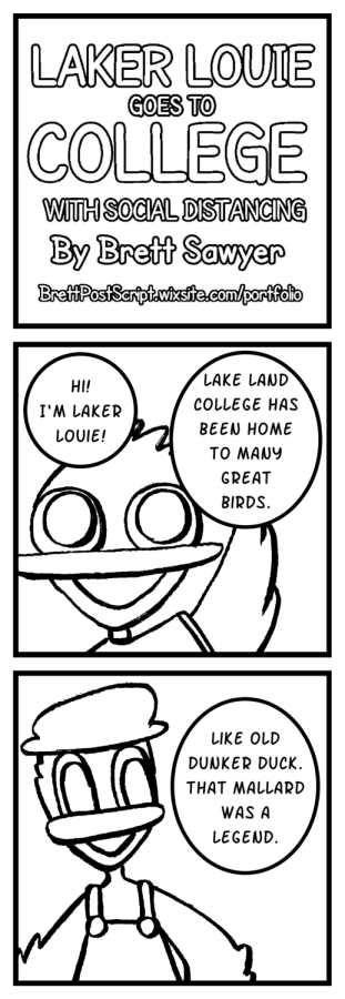 Laker Louie goes to college with social distancing
