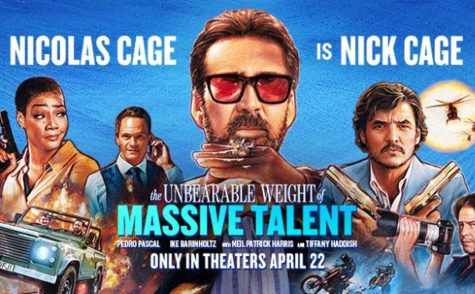 The official movie poster for the film The Unbearable Weight of Massive Talent. Stating that Nicolas Cage is Nick Cage. Image retrieved from Houston Press.