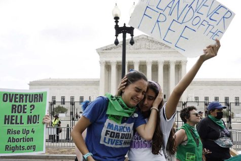  Two young women protesting in front of the Supreme Court on June 24 2022. Photo provided by Anna Moneymaker.