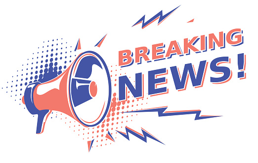  Megaphone alerts everyone of "Breaking News." Photo via iStock​​