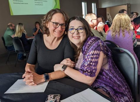Maia Voegel and her mother at the Student Recognition Banquet. Photo via Joy Kaurin.