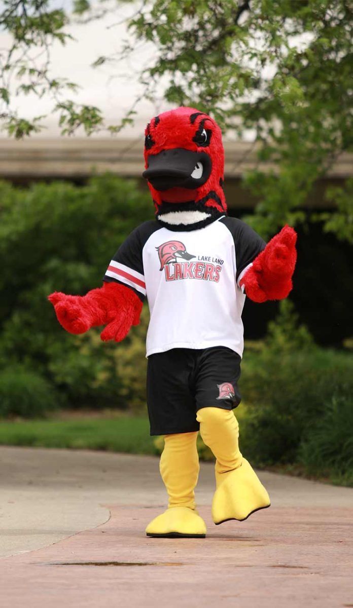 Laker Louie has been a long standing mascot of the college, evolving as the years go on. Photo by Lake Land College.