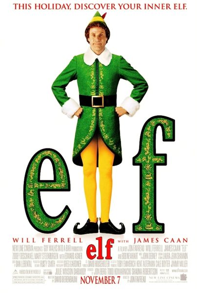 The official movie poster for Elf. Photo via IMDb.