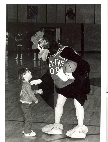 Dunker Duck made his debut as the college mascot with the opening of the Field House, back in 1974. Photo via the Lake Land College Archives.