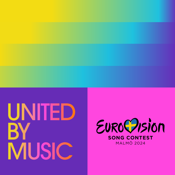 This years visual theme, entitled, The Eurovision Lights, seen here, including the new permanent slogan. Photo by Eurovision.tv)