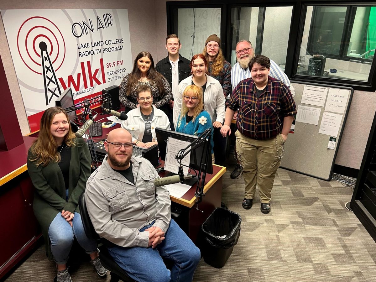 Seated L to R: Madison Hunter, Tolin Irby, Patricia Ann Kelley, Emma Theriault.

Front Row Standing L to R: Erin Kistner, Lauryn Samuelson, Olivia Carroll.

Back Row Standing L to R: Greyson Baumann, James Robinson, Jason Trigg

Photo by Lake Land College.