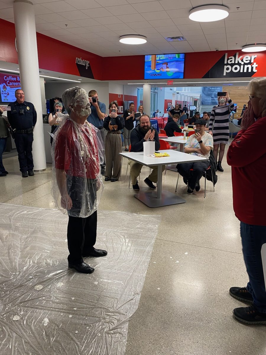 Libby VanDelist as she pies President Josh Bullock in the face this past Spring!