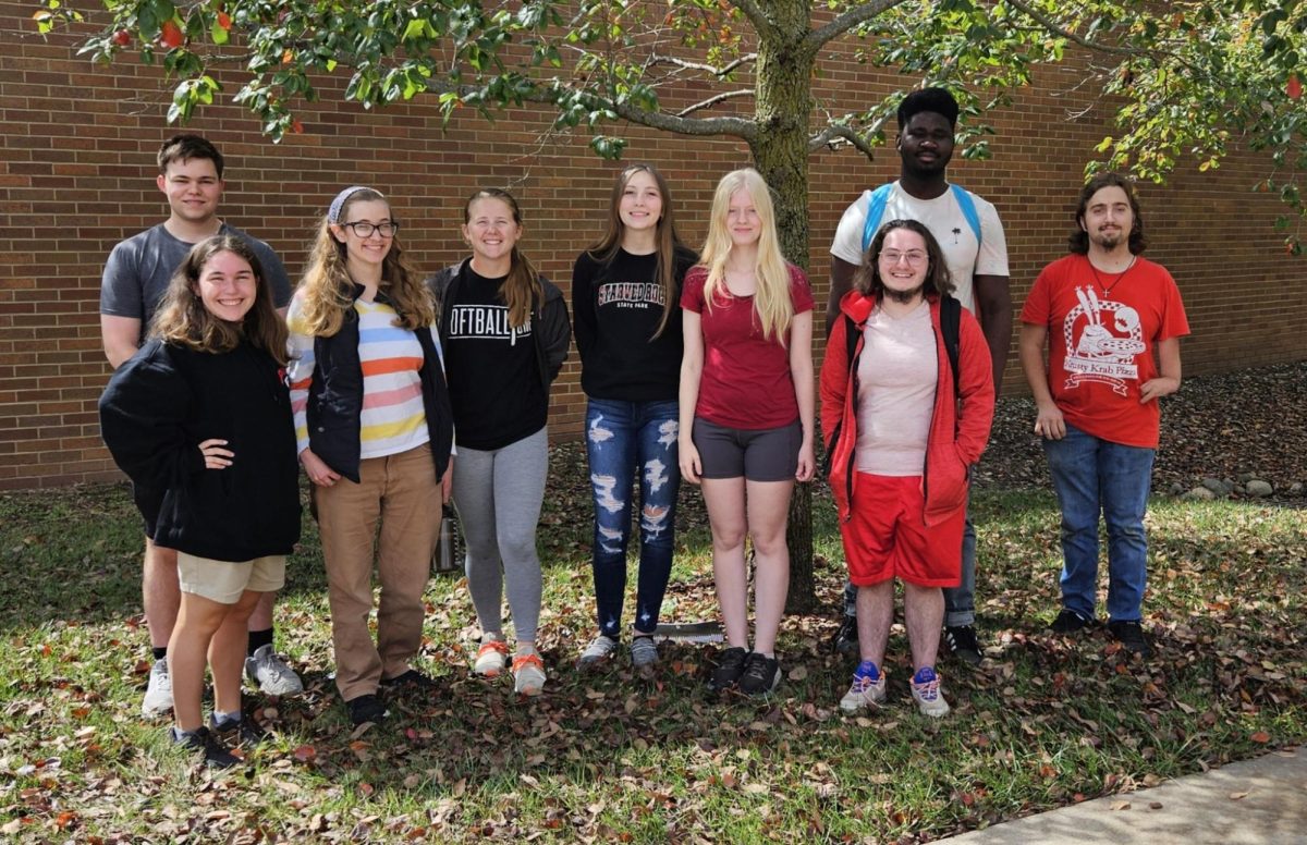 President Kyra Hazelton (pictured on the far left) and Lake Land’s current Environmental Club members