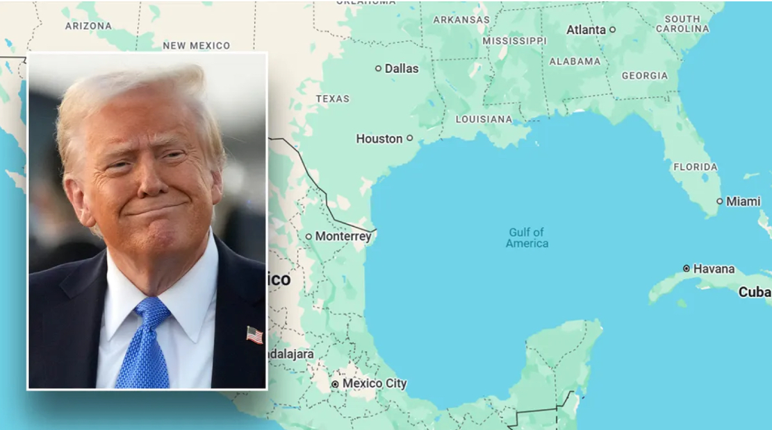 This map shows that Trump is the one who influenced the name change of the Gulf and passed the name through Congress.