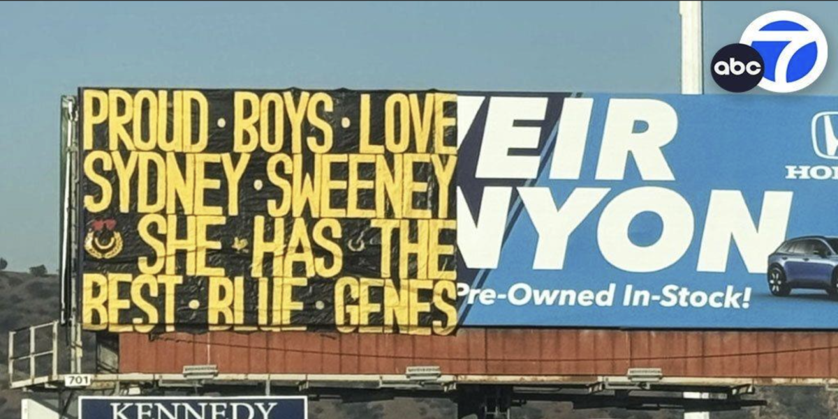 Vandalism by the Proud Boys, a Neo-Fascist organization, in support of Sydney Sweeney.