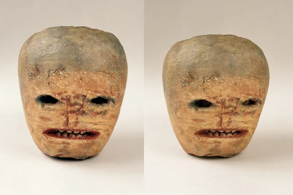 A recreation of a "ghost turnip" carving from Donegal, Ireland.