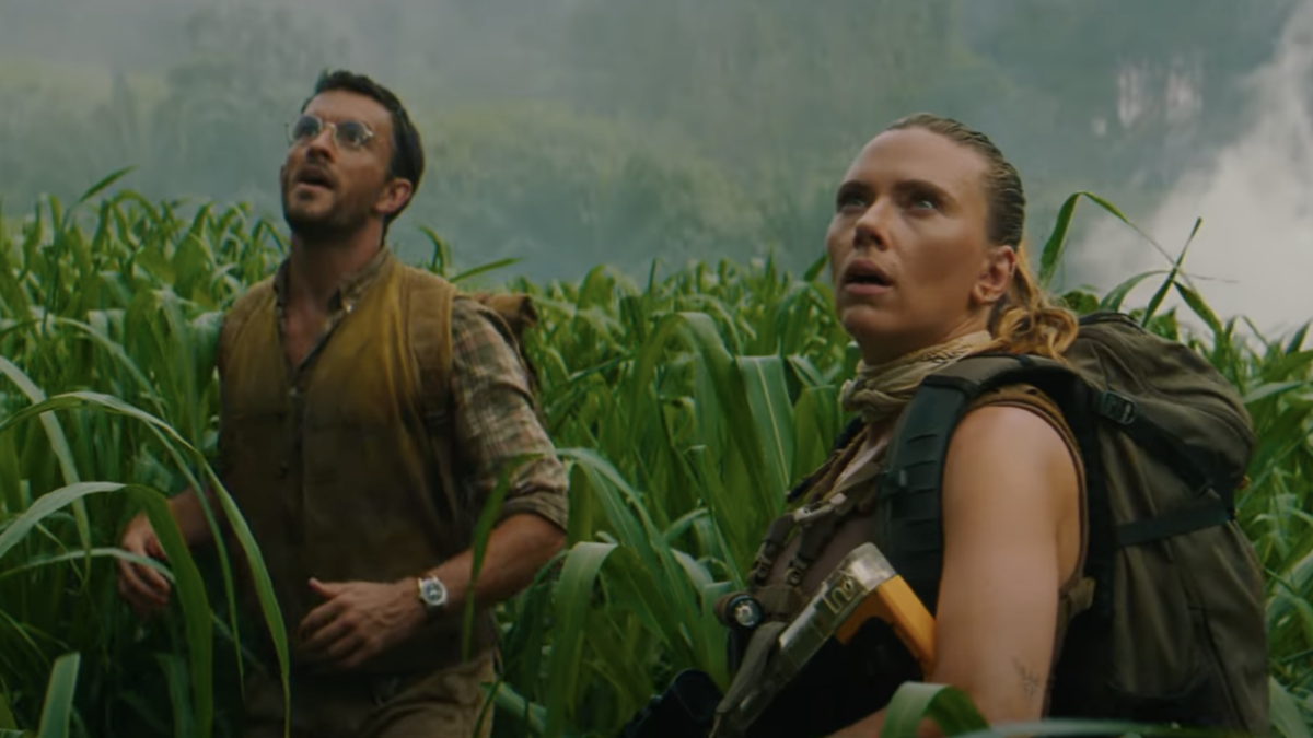 Scarlett Johansson and Jonathan Bailey star alongside Mahershala Ali (not pictured) in an adventure to an island full of deadly dinosaurs.
