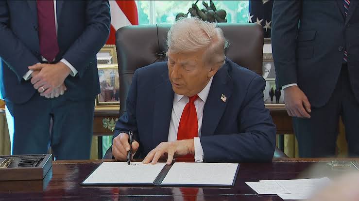 President Trump signs executive order calling for the ban of the burning of the American flag