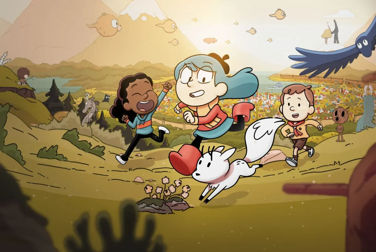 Hilda and her various friends adventuring from the city back into the forest